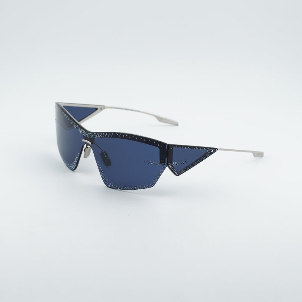 Givenchy GV4100US 16V Sunglasses Blue/Silver Geometric Frame, Blue Lenses